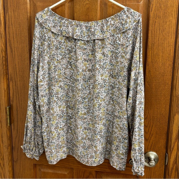 Lauren Conrad Ruffle Neck Peasant Blouse - Picture 2 of 5